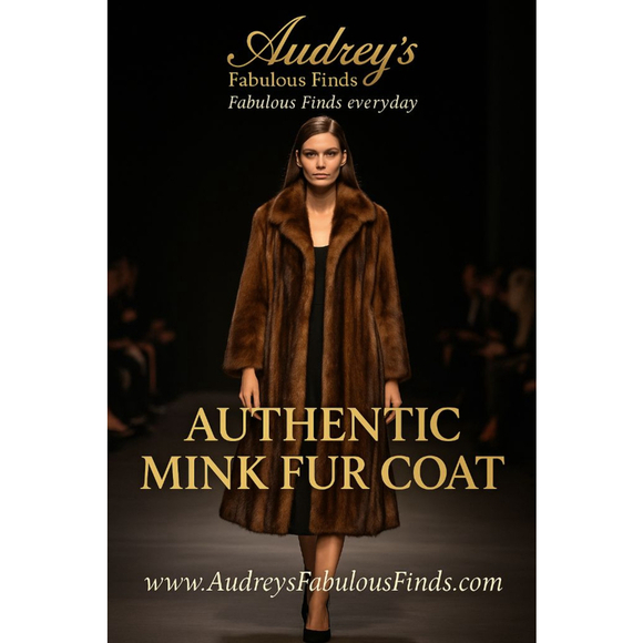 Women's Famous Barr Brown Authentic Mink Fur Coat Size L - Picture 3 of 12